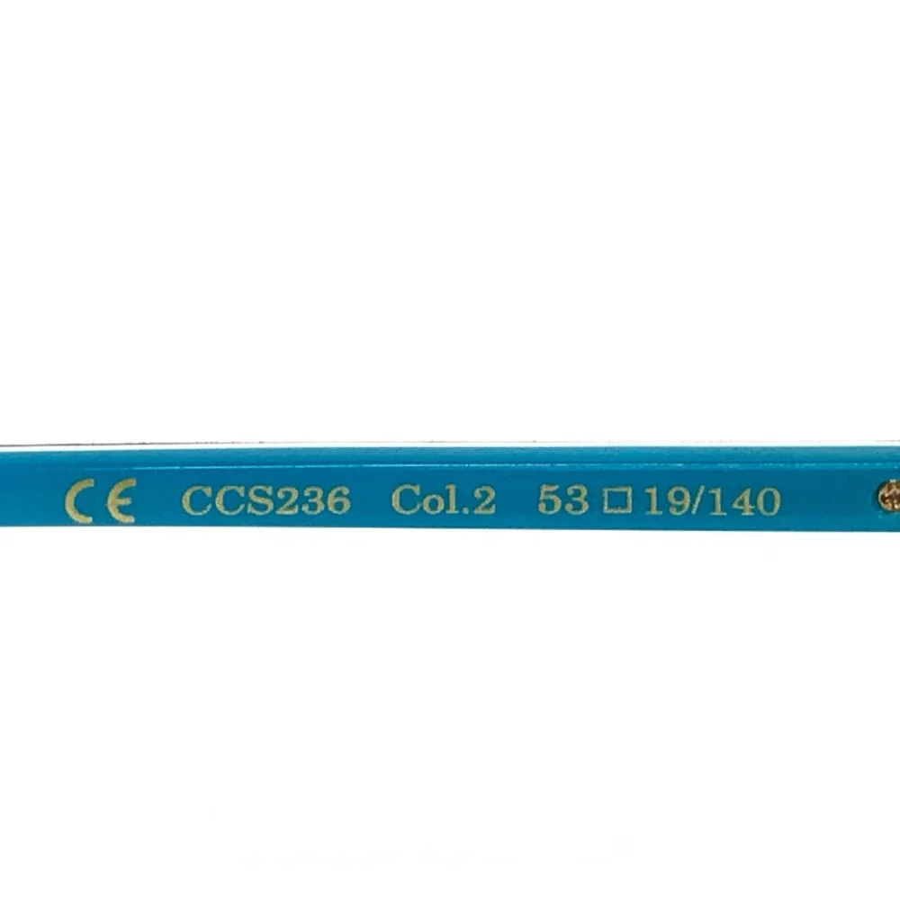 Coco Song Eyeglasses Frames CCS236 Col.2 Blue Brown 24KT Gold Inserts 53-19-140